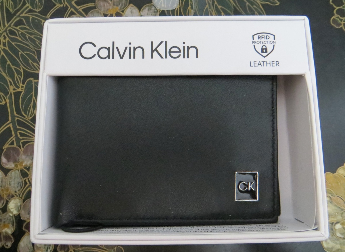 Calvin Klein Black Leather Bi-Fold Wallet
