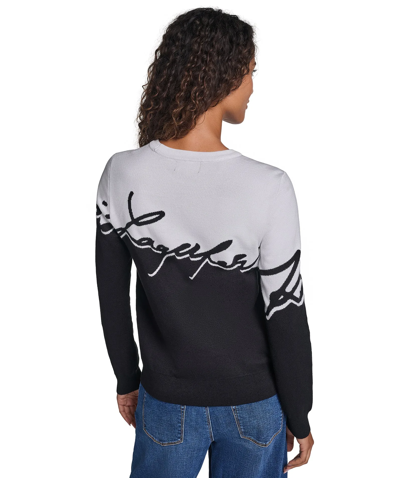 TWO TONED Karl Lagerfeld Script Sweater